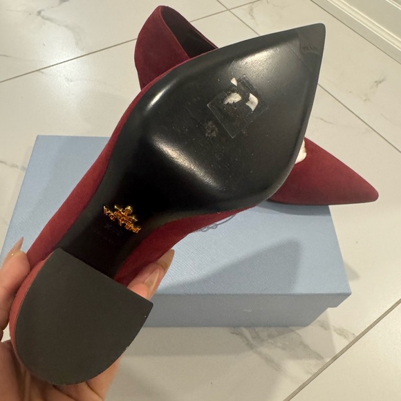 Prada Women's Bold Red Block Heels - Picture 2 of 12